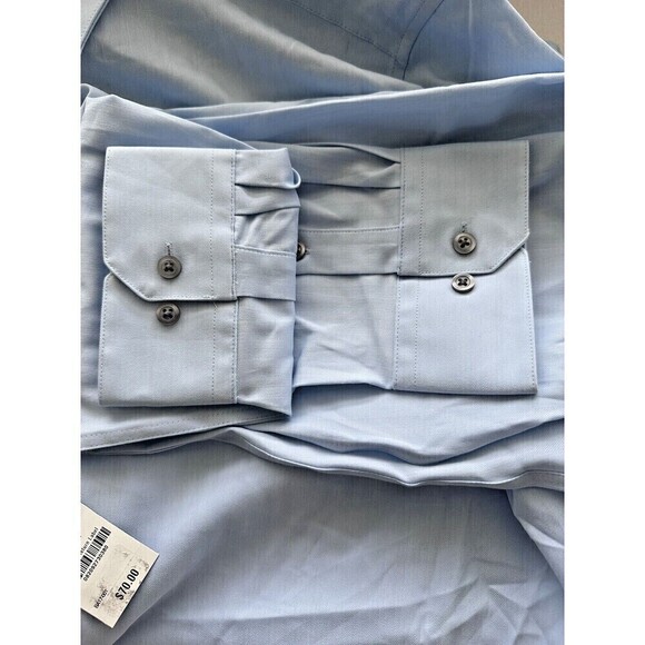 Alfani Men Slim-Fit Performance Dress Shirt Button up Light Blue 17-17 1/2 36-37 - Picture 8 of 8